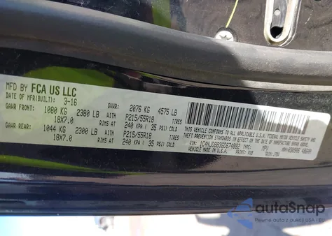 2016 Jeep Compass 75Th Anniversary from USA, damaged, VIN 1C4NJDBB3GD674882